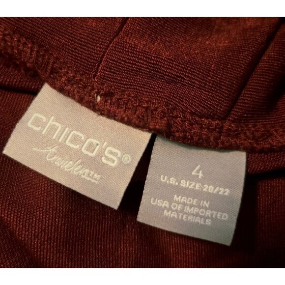 Chico's Travelers Red Burgundy Pleated Jacket Cardigan Set 4 Twin Set Tank 2 PC - Picture 8 of 8